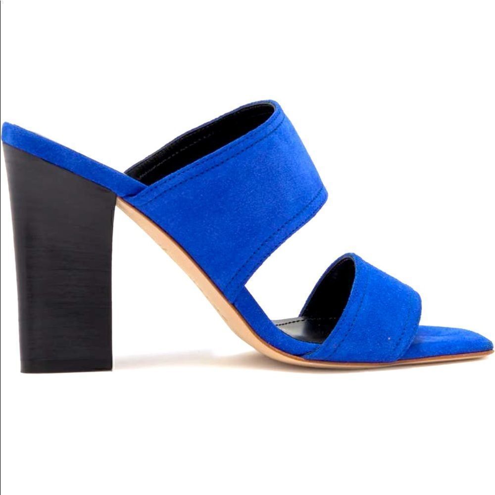 Aeyde Women’s Serena double band heeled  open toe blue sandal EU 42 / US 12 NIB